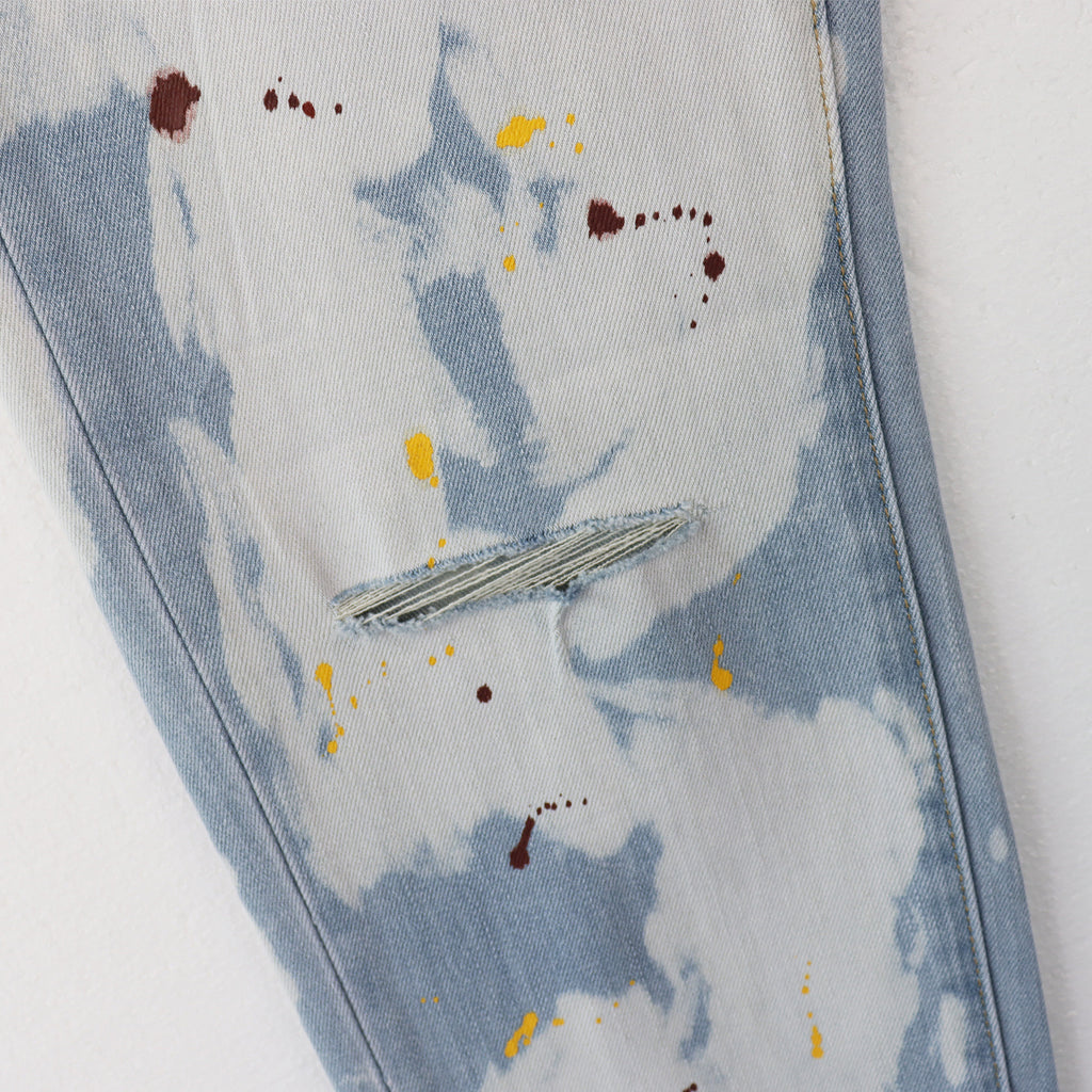 Purple Brand Splash Paint Ripped Skinny Denim Jeans Unisex