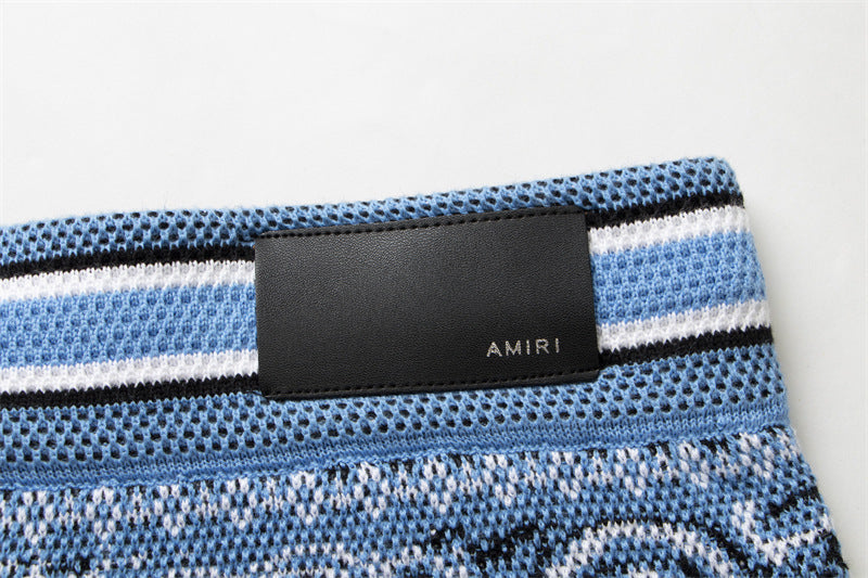 Amiri Paisley Jacquard Knit Casual Shorts