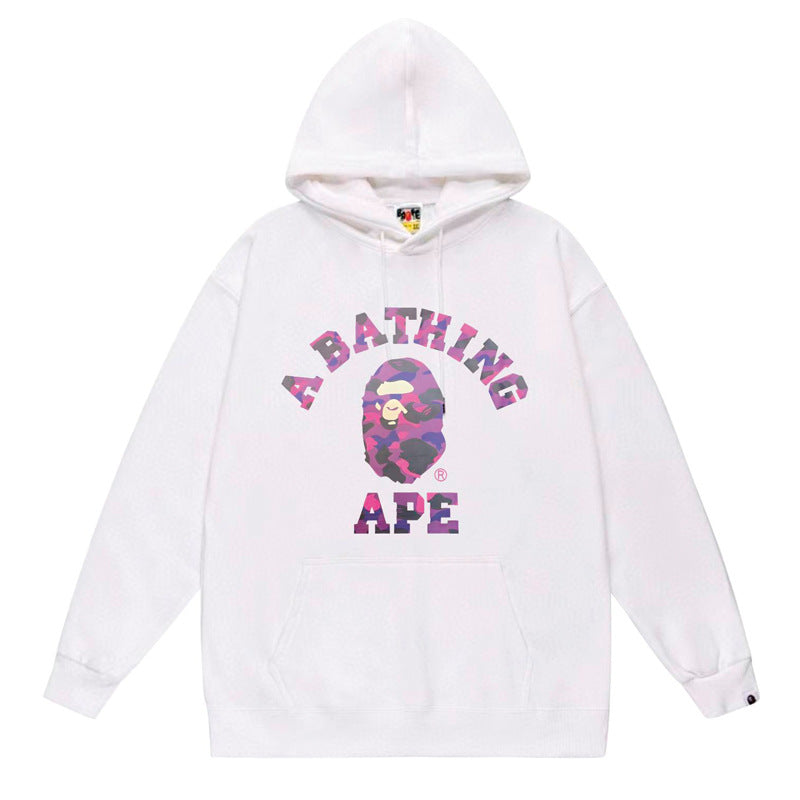 BAPE Ape Head Graphic Hoodie Camo Print Loose Cotton Pullover