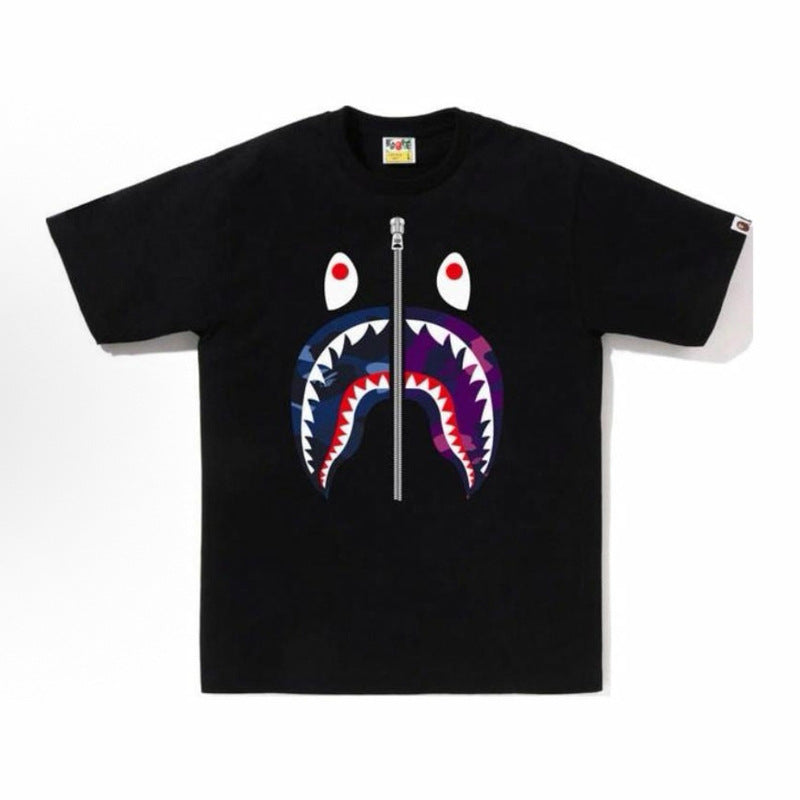 BAPE Ape Head Shark Print Unisex Casual T-Shirt
