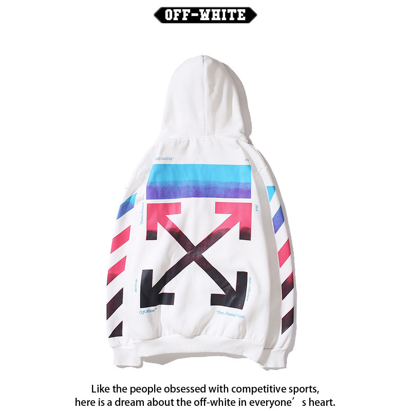 Off-White Arrow Graphic Print Hoodie Streetwear Unisex