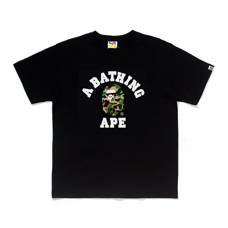 Bape Multi‑Ape‑Head Graphic Oversized Tee Streetwear Unisex