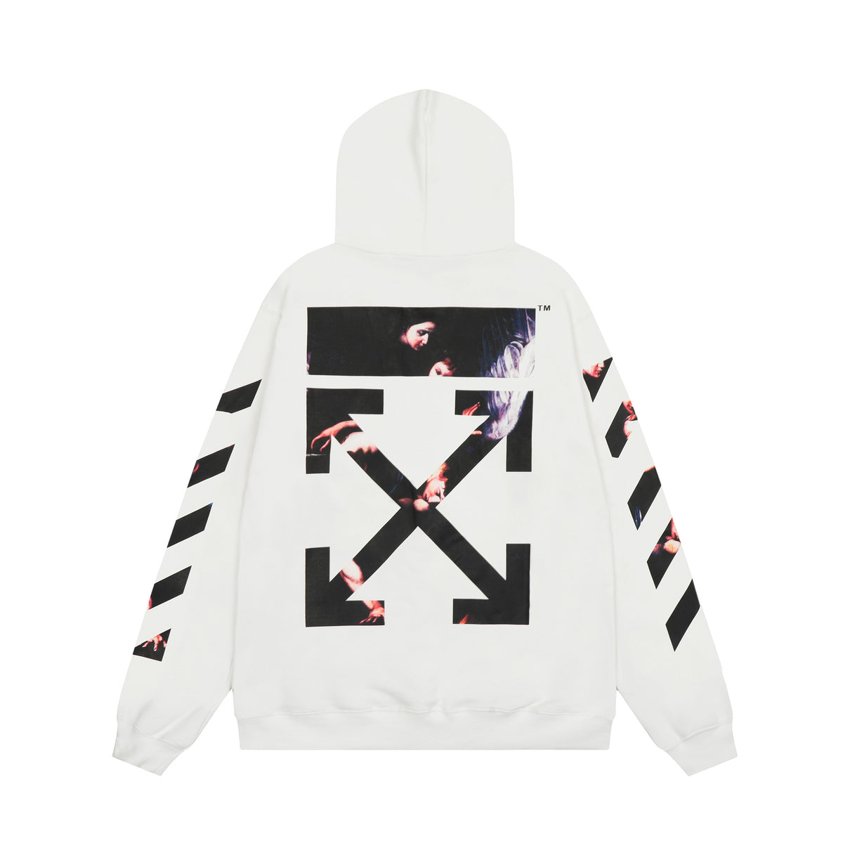 Off‑White Multi‑Arrow Abstract Graphic Oversized Hoodie Streetwear