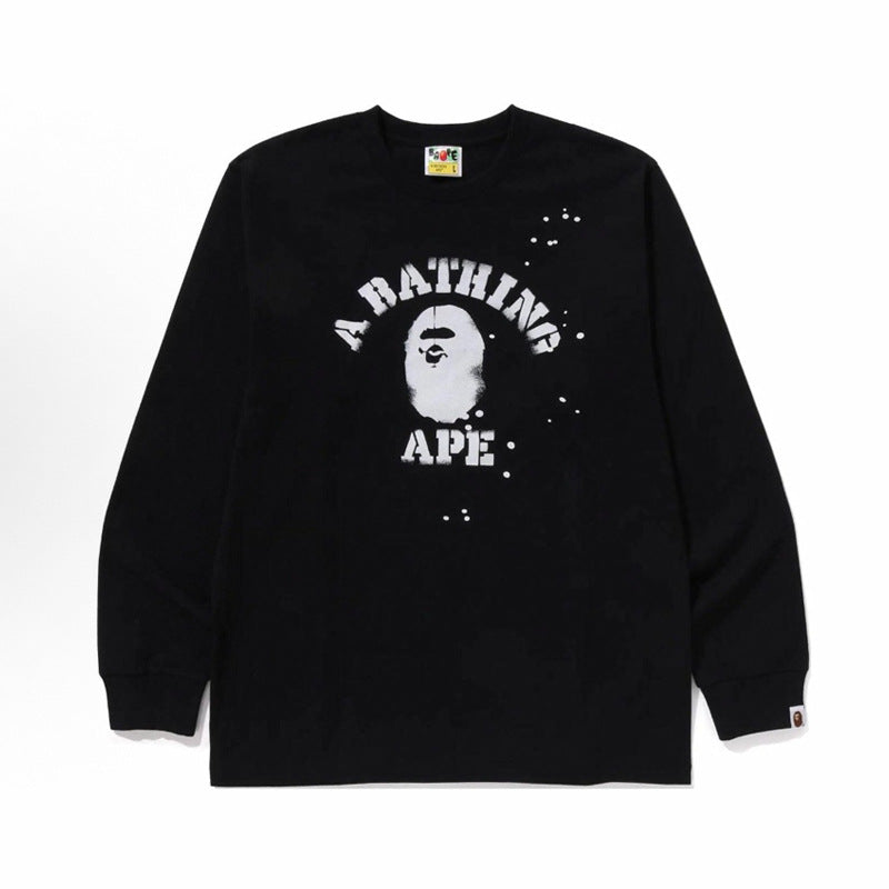Bape Baby Milo Camo Ape Head Graphic Oversized Long Sleeve Tee Street