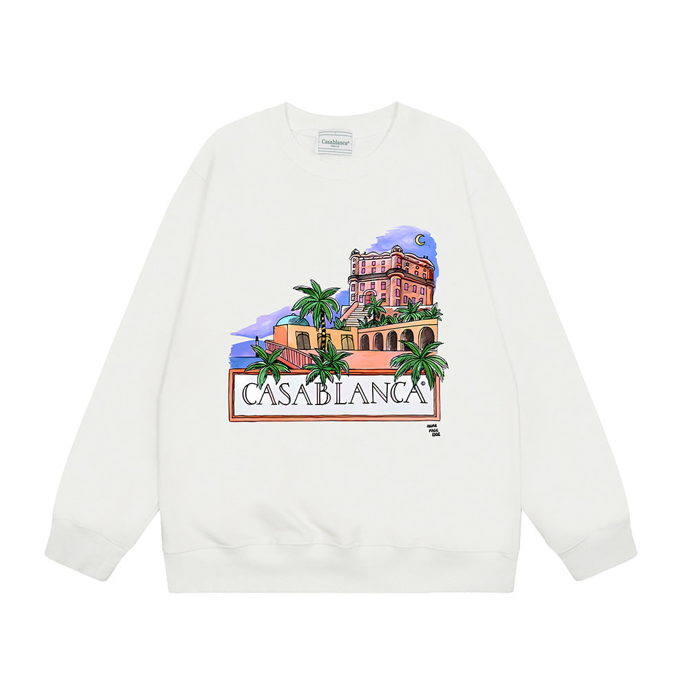 Casablanca Graphic Print Crew Neck French Terry Sweatshirt Unisex