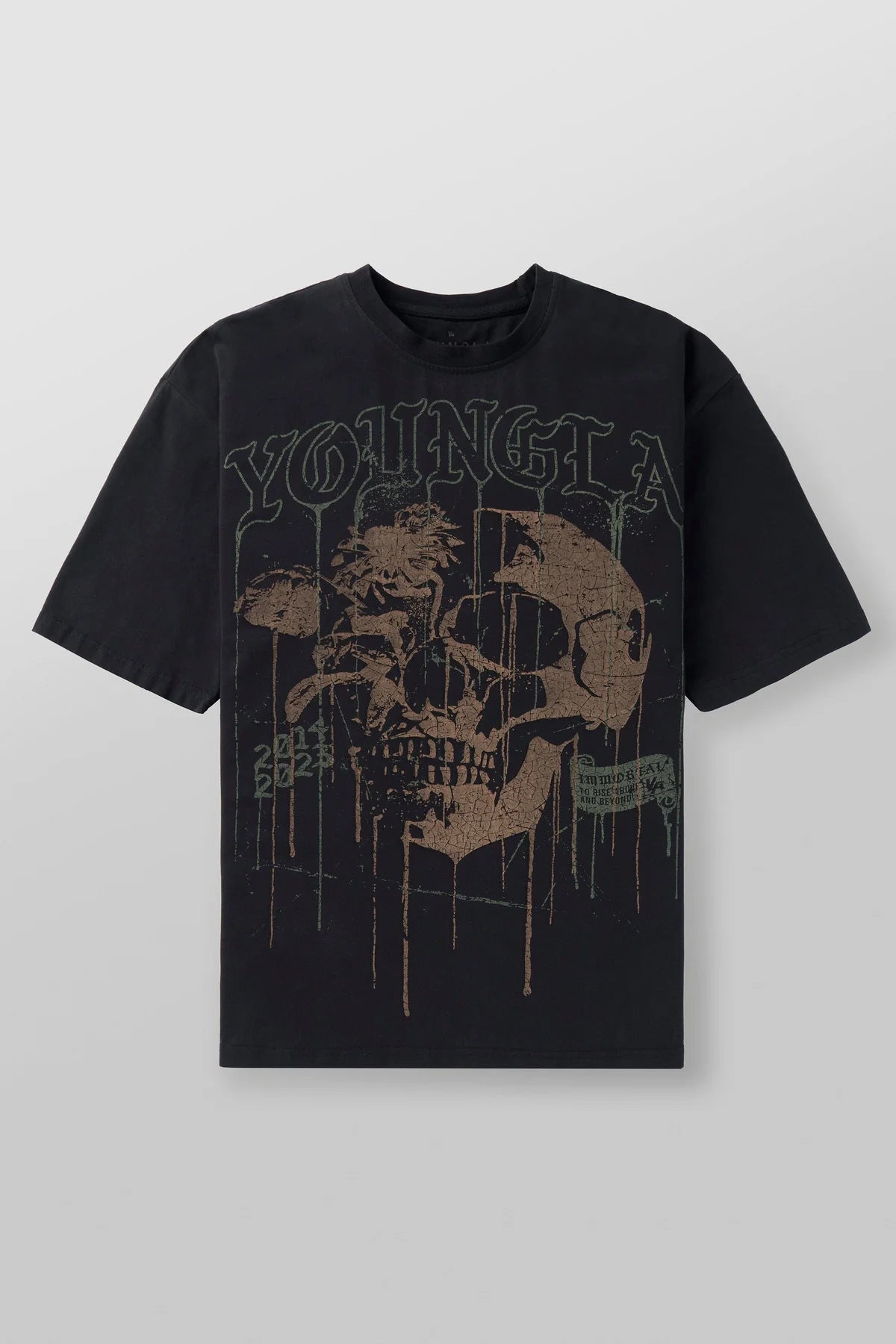 YOUNGLA 4116 Floral Skull Tees