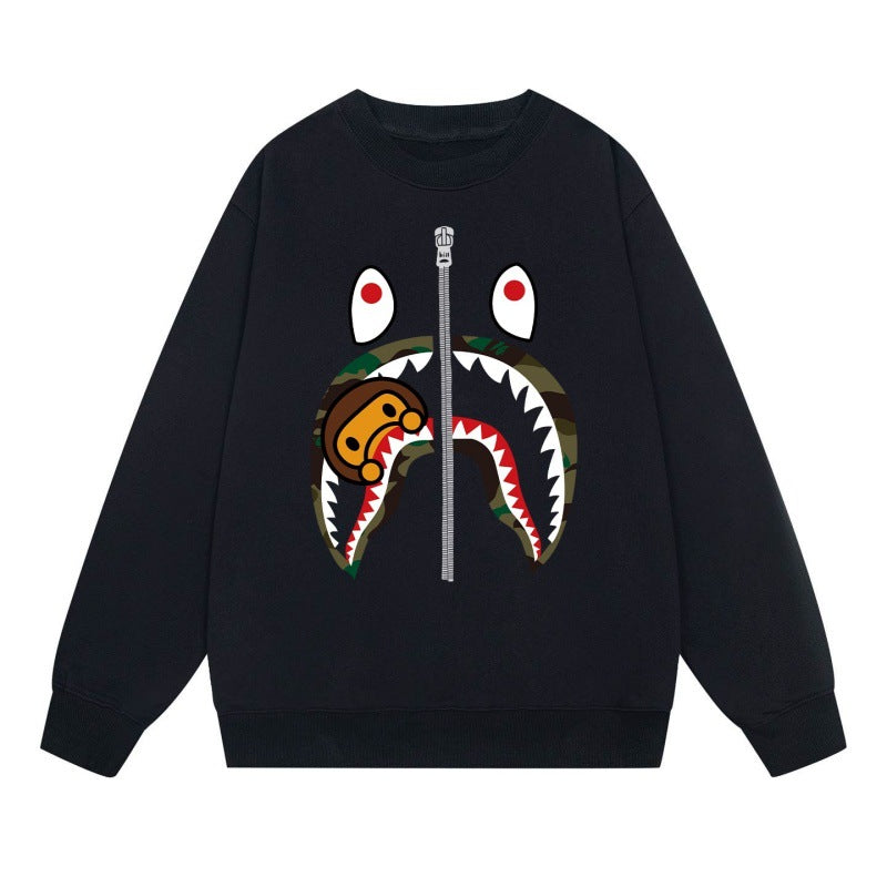 Bape Camo Ape Head Graphic Washed Oversized Crewneck Streetwear