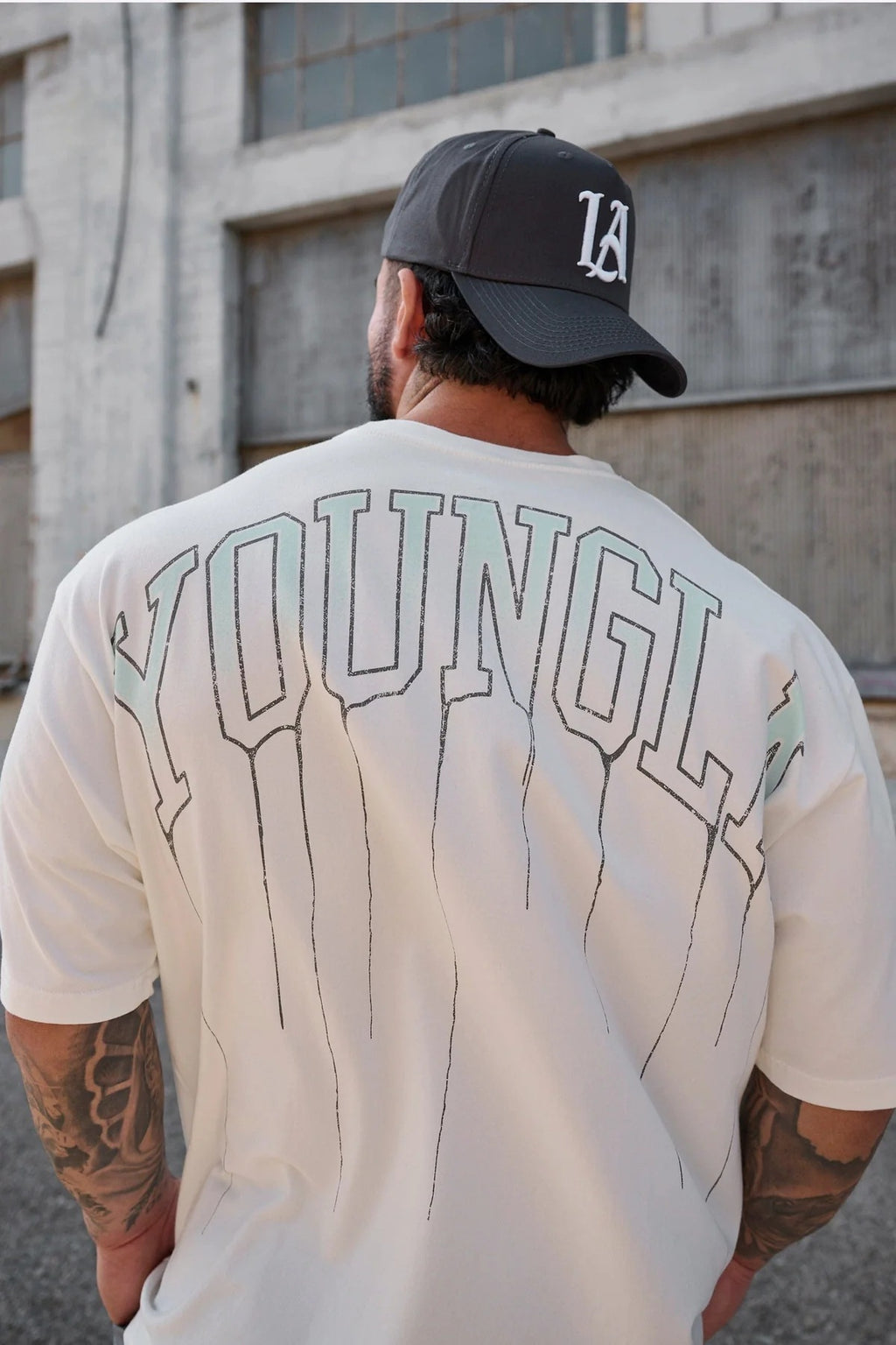 YOUNGLA W428 Drip Oversized Tee