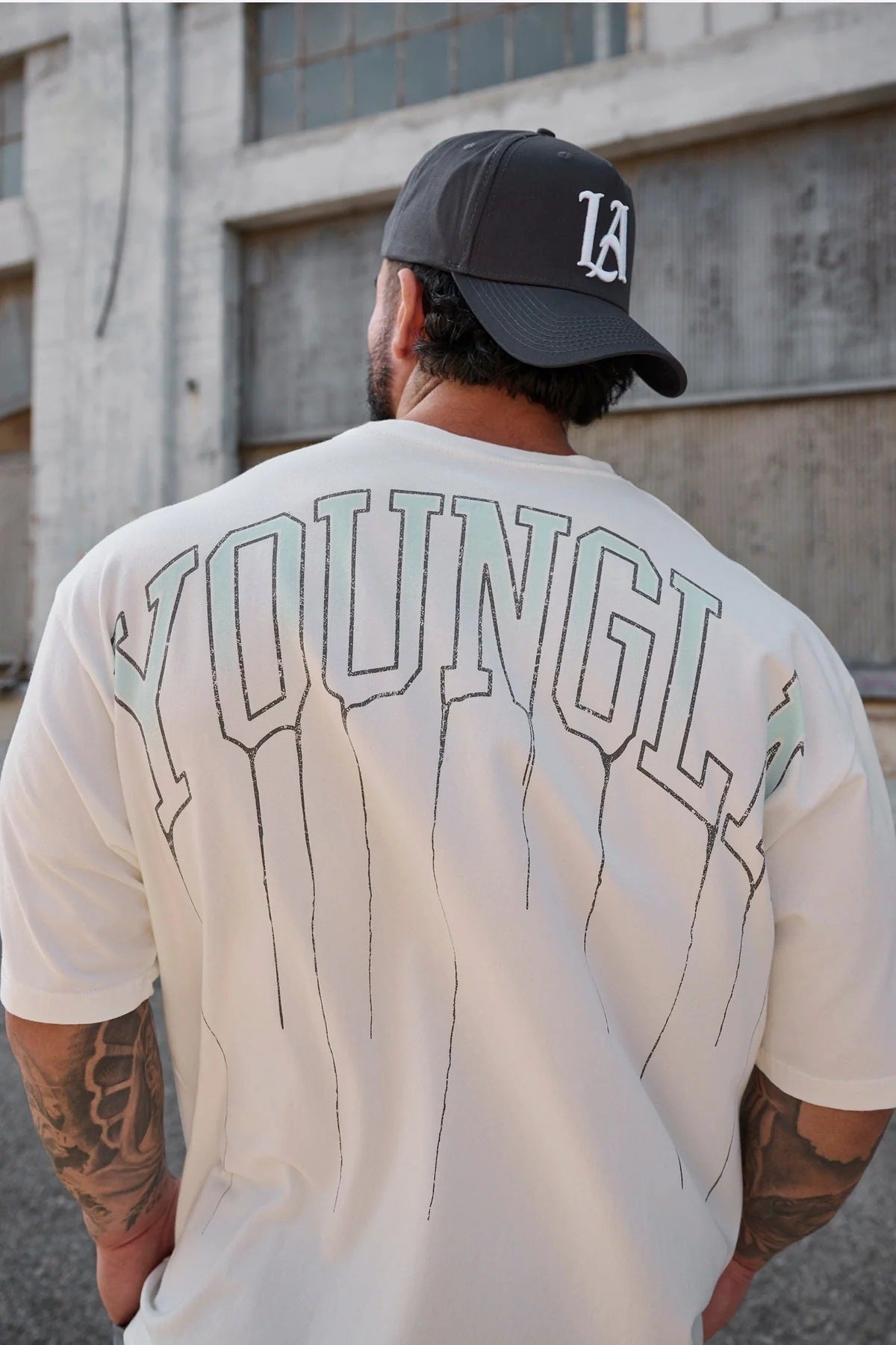 YOUNGLA W428 Drip Oversized Tee