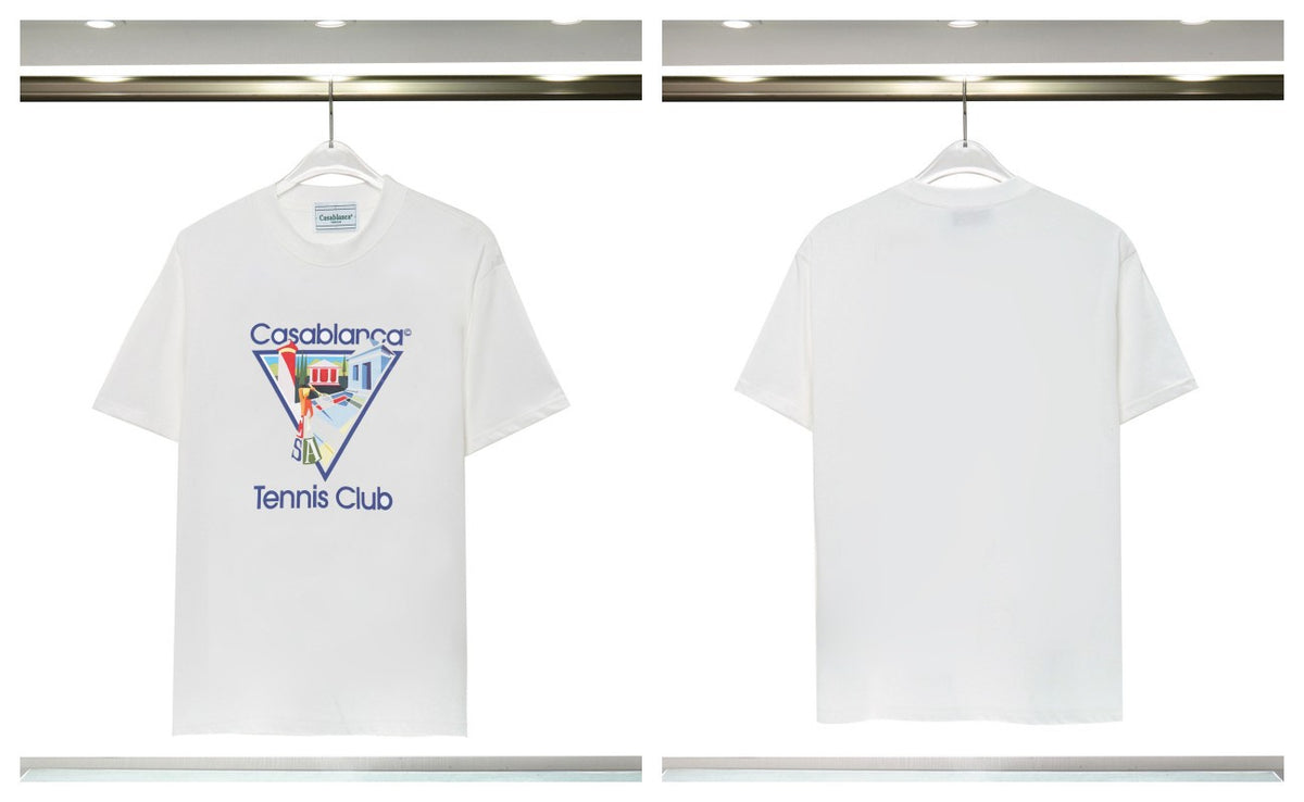 Casablanca Tennis Graphic T-Shirt Loose Oversized Short Sleeve Tee