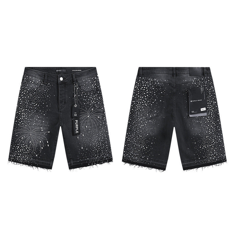 Purple Brand Distressed Loose Fit Denim Shorts Unisex