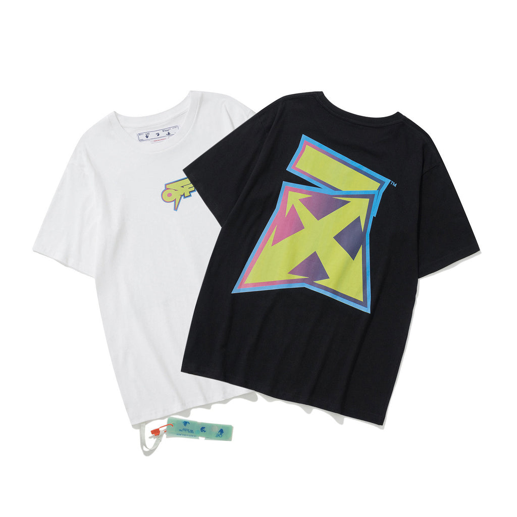 Off‑White Melt Arrow Gradient Splash Ink Crew Neck T‑Shirt Unisex