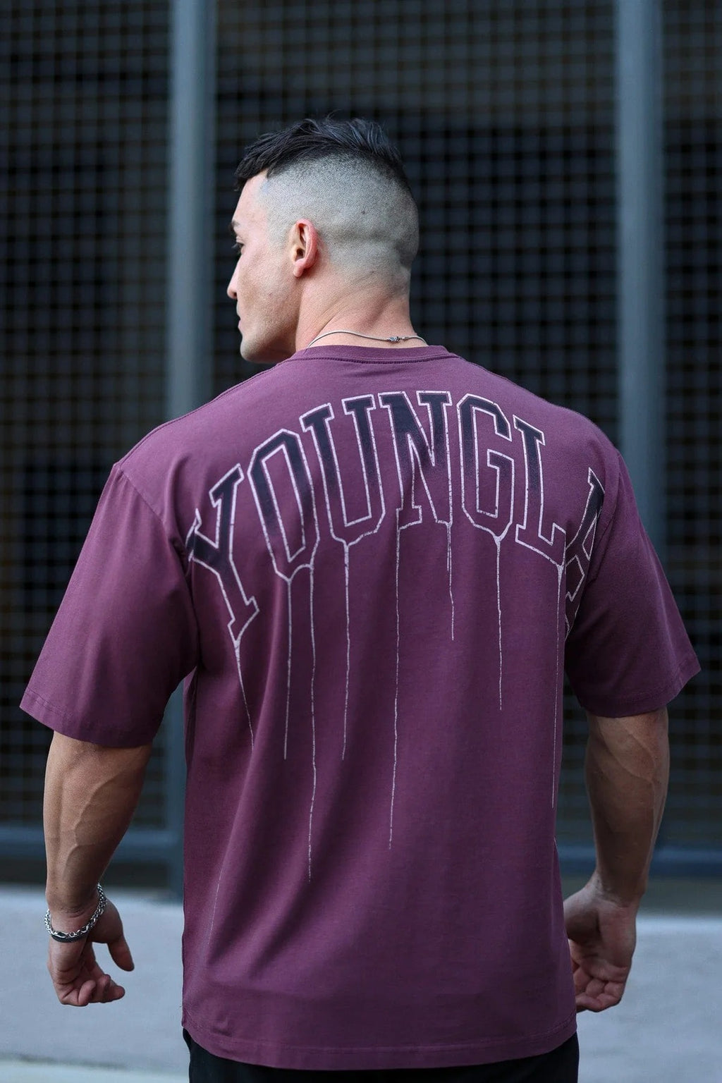 YOUNGLA W428 Drip Oversized Tee