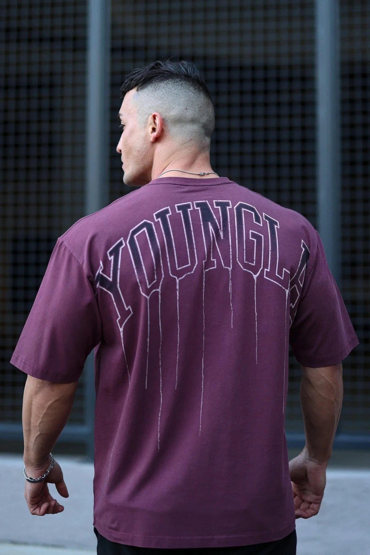 YOUNGLA W428 Drip Oversized Tee