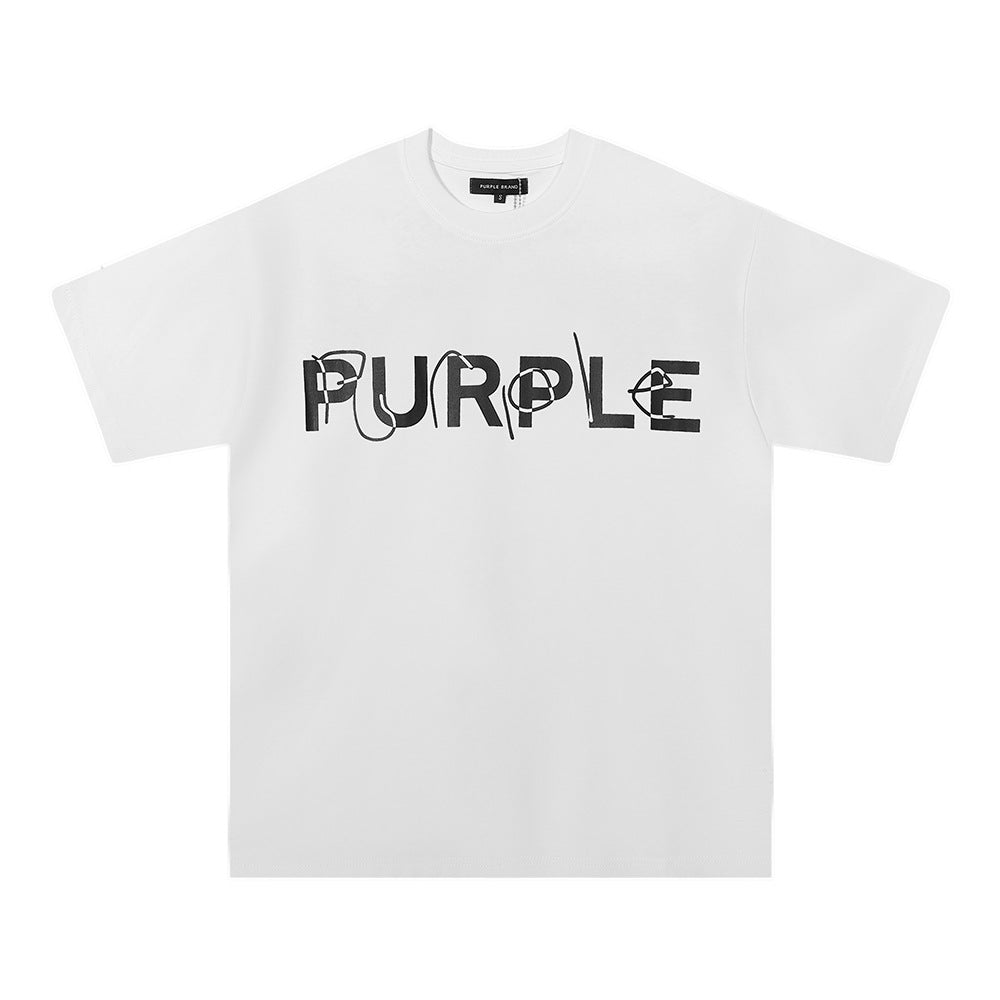 Purple Brand Multi‑Graphic Ink Wash Print Oversized Tee Multi‑Style
