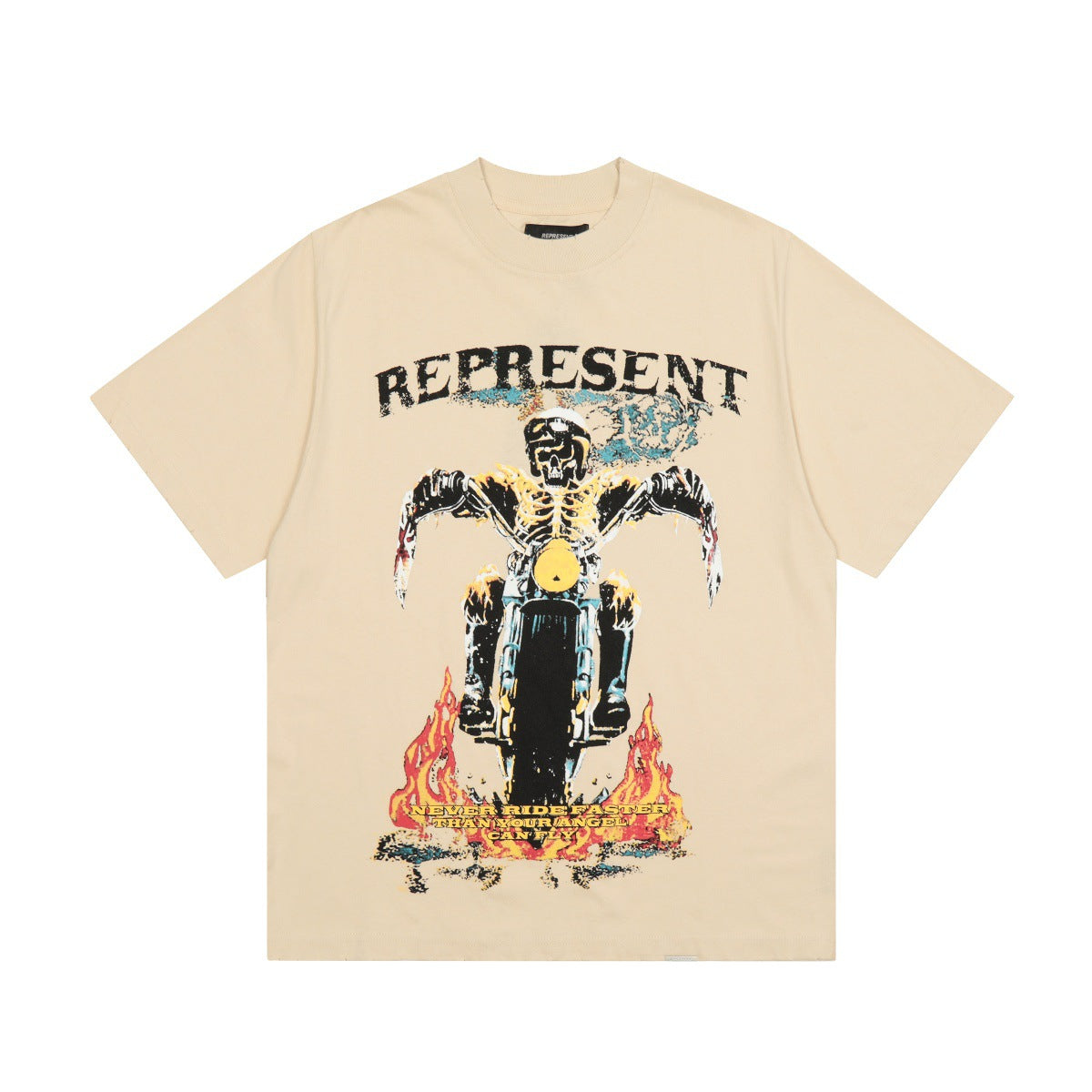 Represent Shark Washed Graphic Oversized Tee Streetwear Unisex