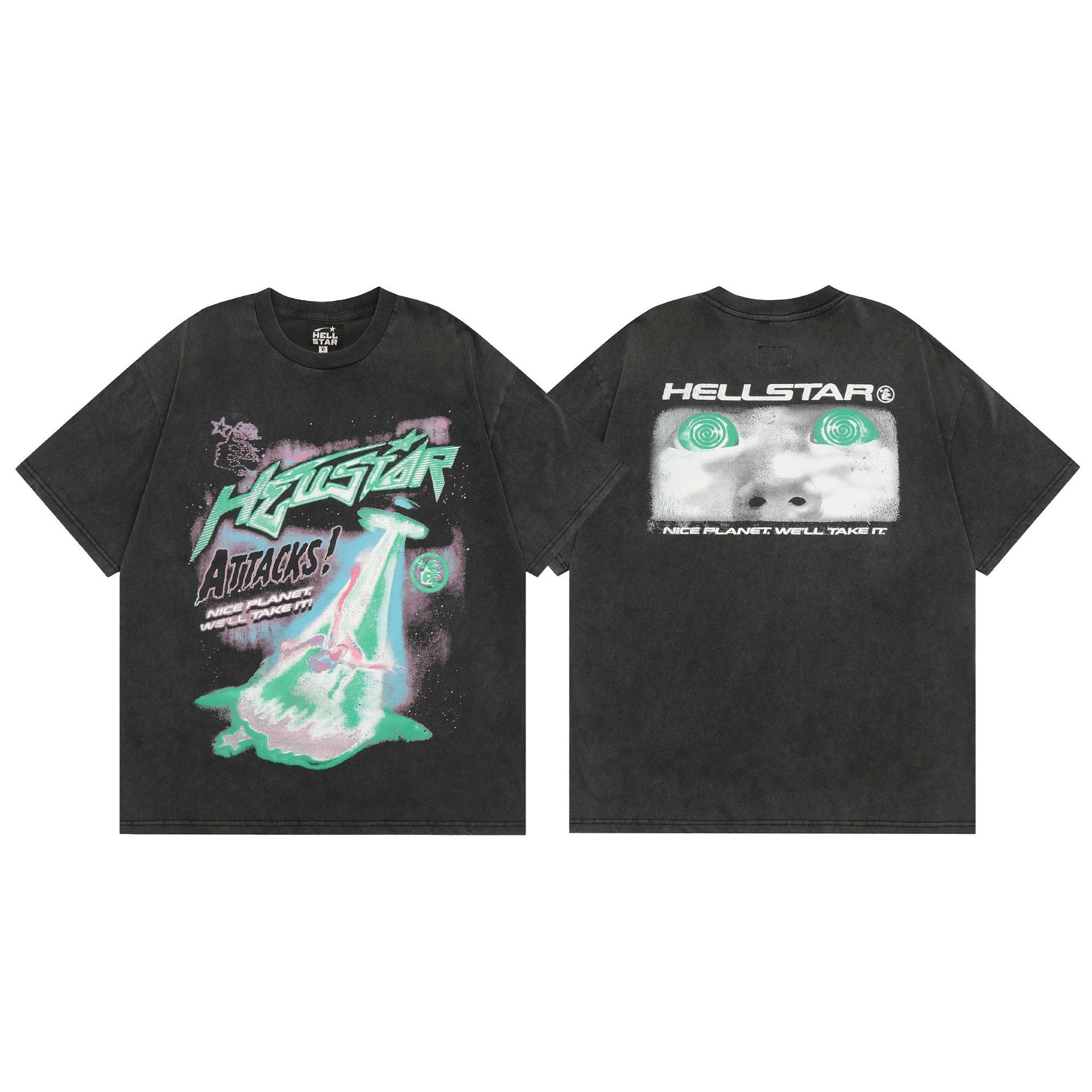 Hellstar Multi‑Graphic Print Crew Neck Short Sleeve Tee Unisex