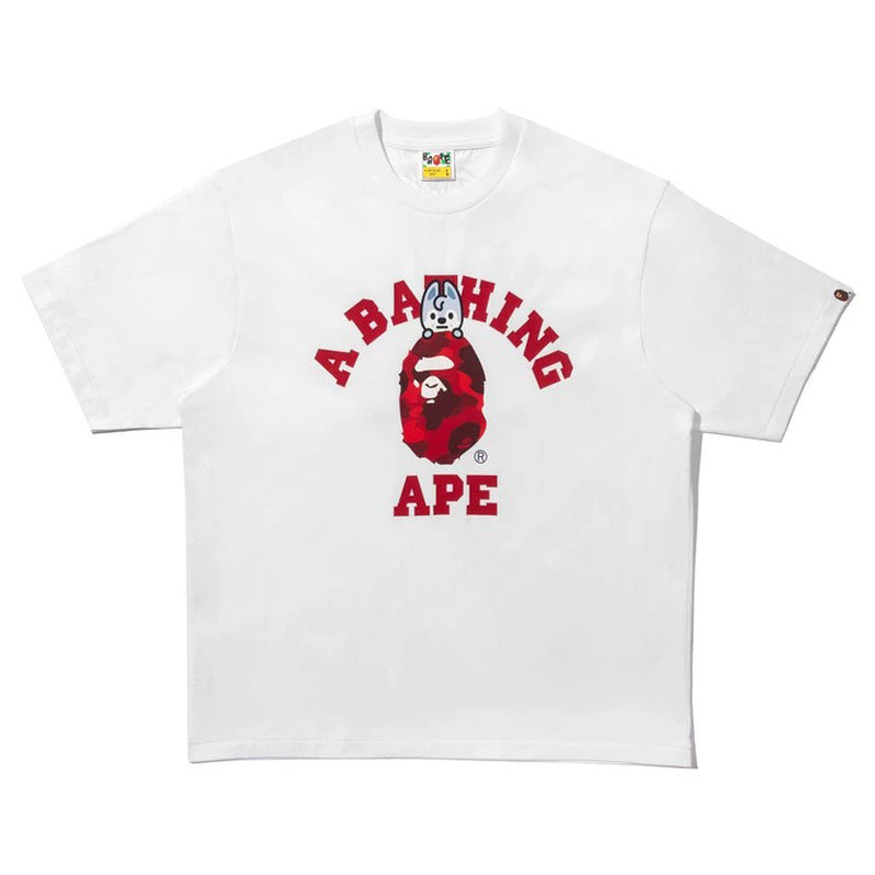 BAPE Ape Head Camo Shark Print Crew Neck Short Sleeve T‑Shirt Unisex