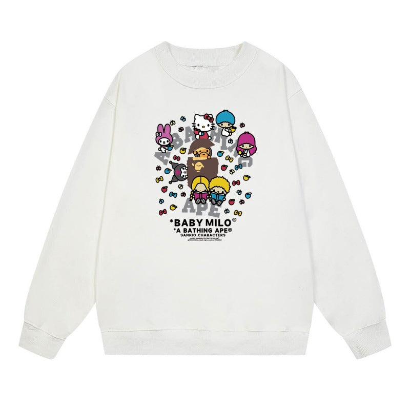 Bape Camo Ape Head Graphic Washed Oversized Crewneck Streetwear
