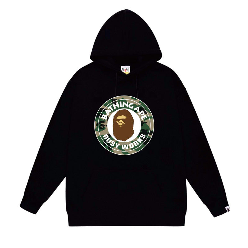 BAPE x Stussy Shark Graphic Hoodie Street Cotton Pullover Sweatshirt