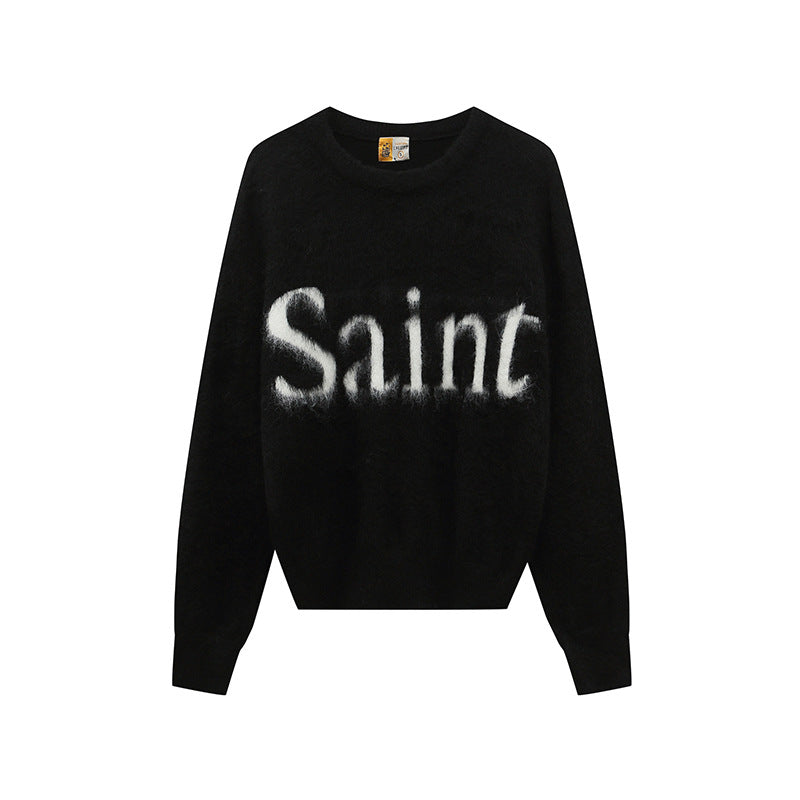 Saint Michael Skeleton Distressed Crew Neck Knit Sweater Unisex