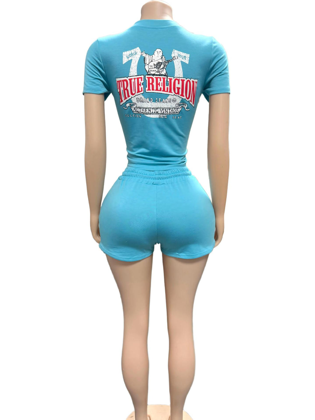 True Religion Horseshoe Graphic Print Tee Shorts 2 Piece Set