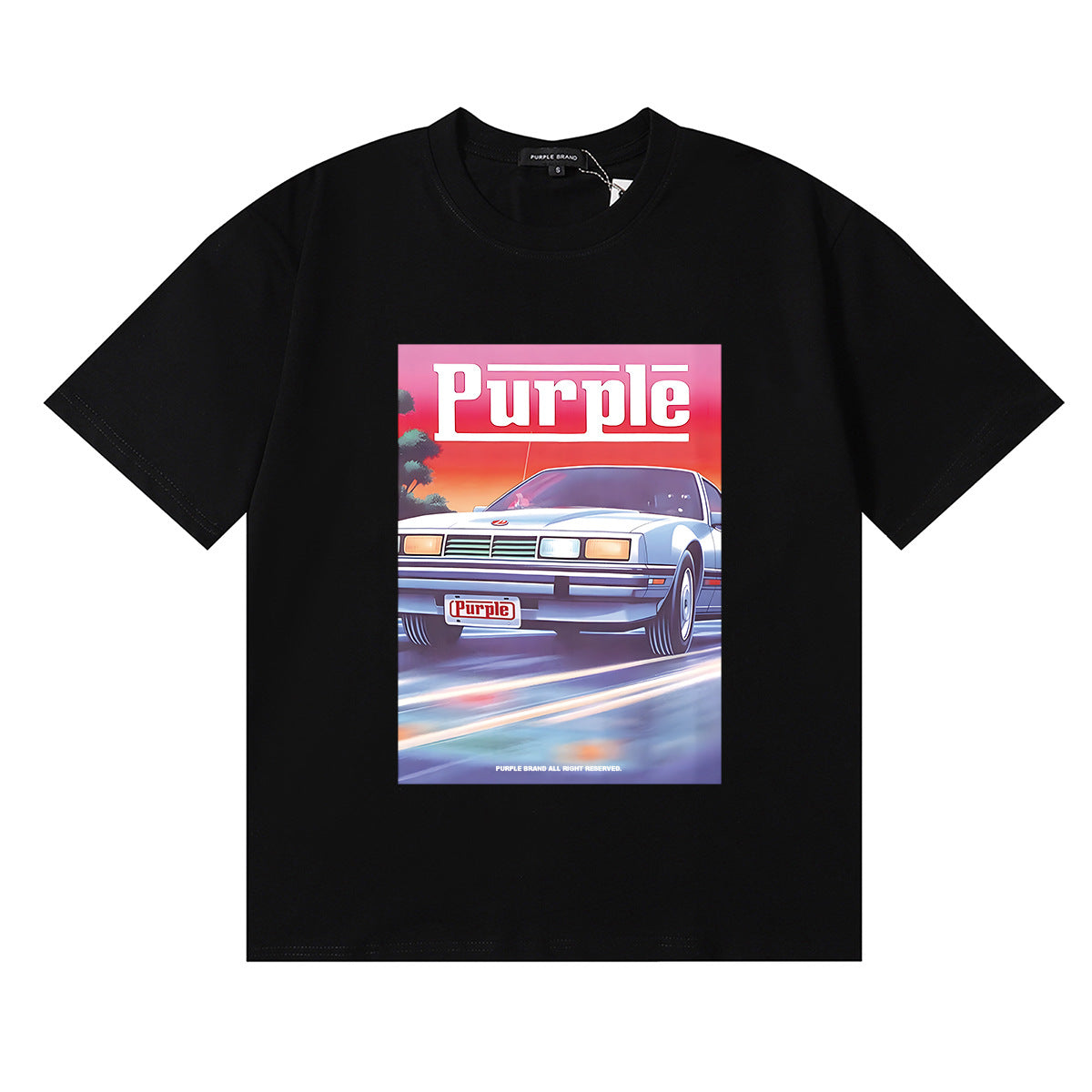 Purple Brand Graphic Tee Loose Unisex Vintage Streetwear T-Shirt