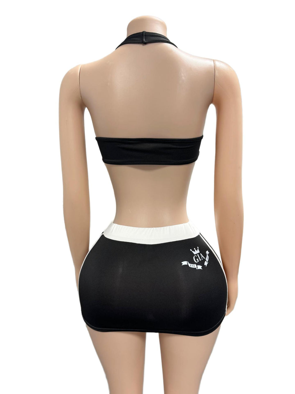 I.AM.GIA Letter Print Halter Top Skort 2 Piece Set Women