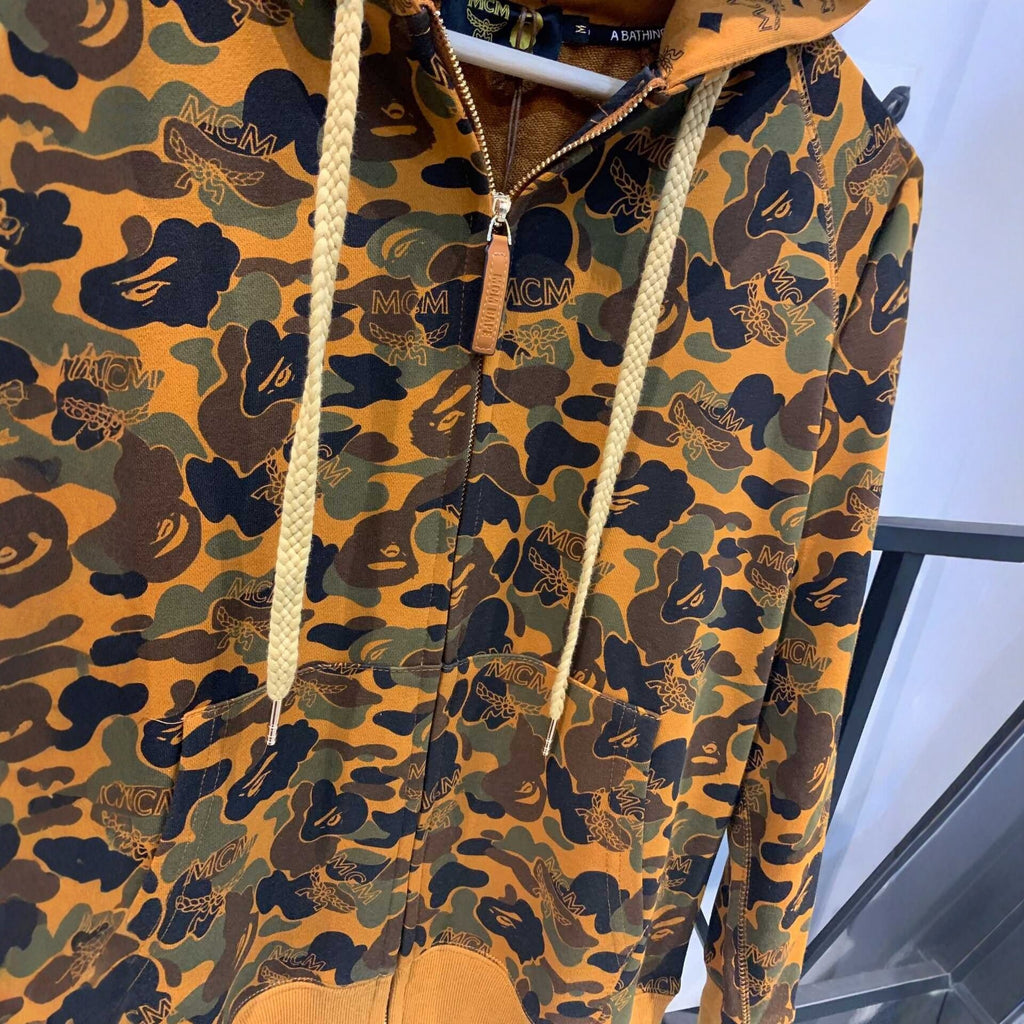 BAPE × MCM Camo Zip-Up Hoodie Brown Camo