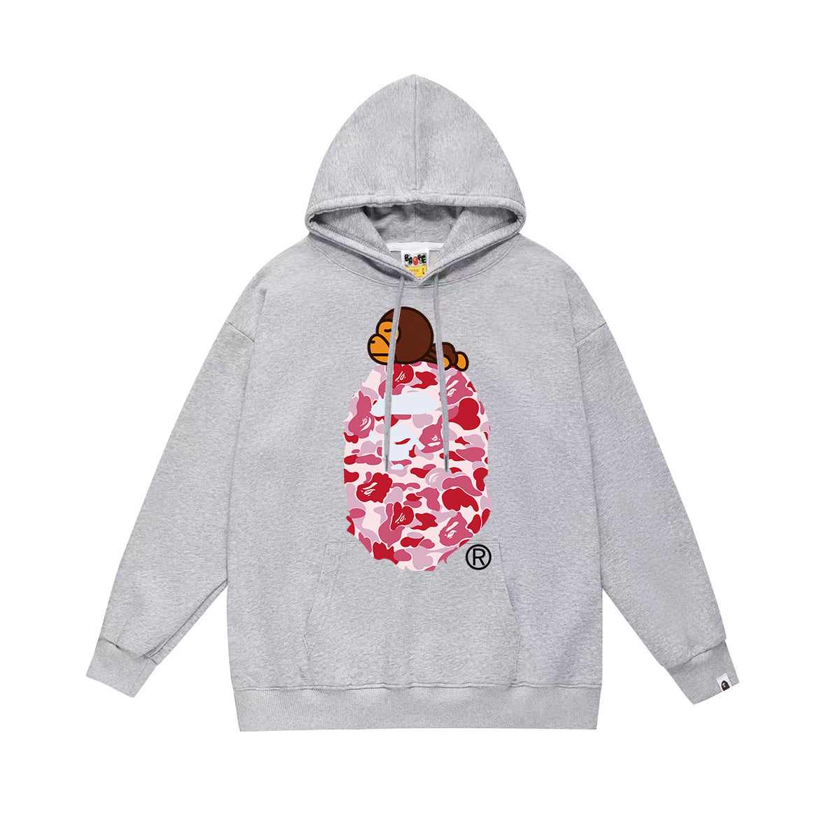 Bape Camo Ape Head Graphic Vintage Washed Oversized Hoodie Streetwear