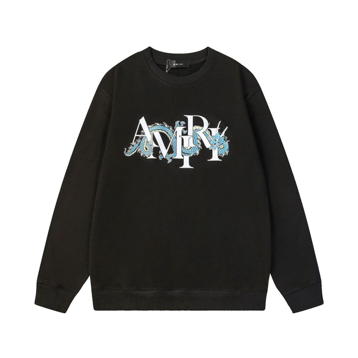 Amiri Logo Letter Dragon Angel Eagle Crewneck Sweatshirt Streetwear