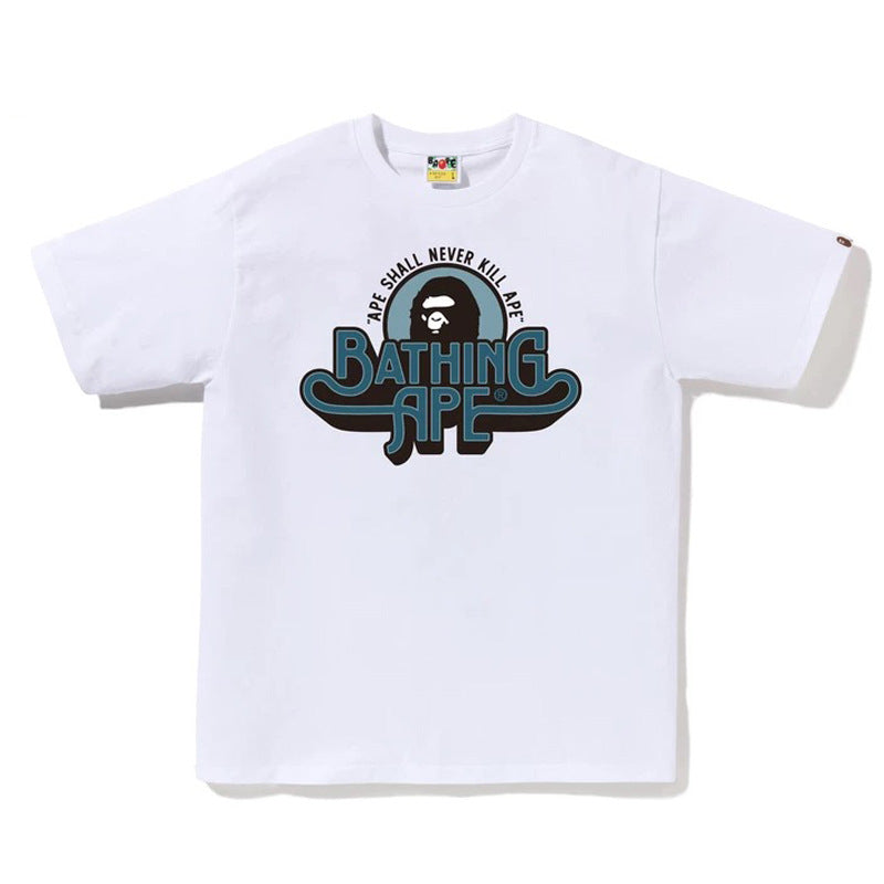 BAPE Ape Head & Shark Graphic Tee Loose Unisex Streetwear T-Shirt
