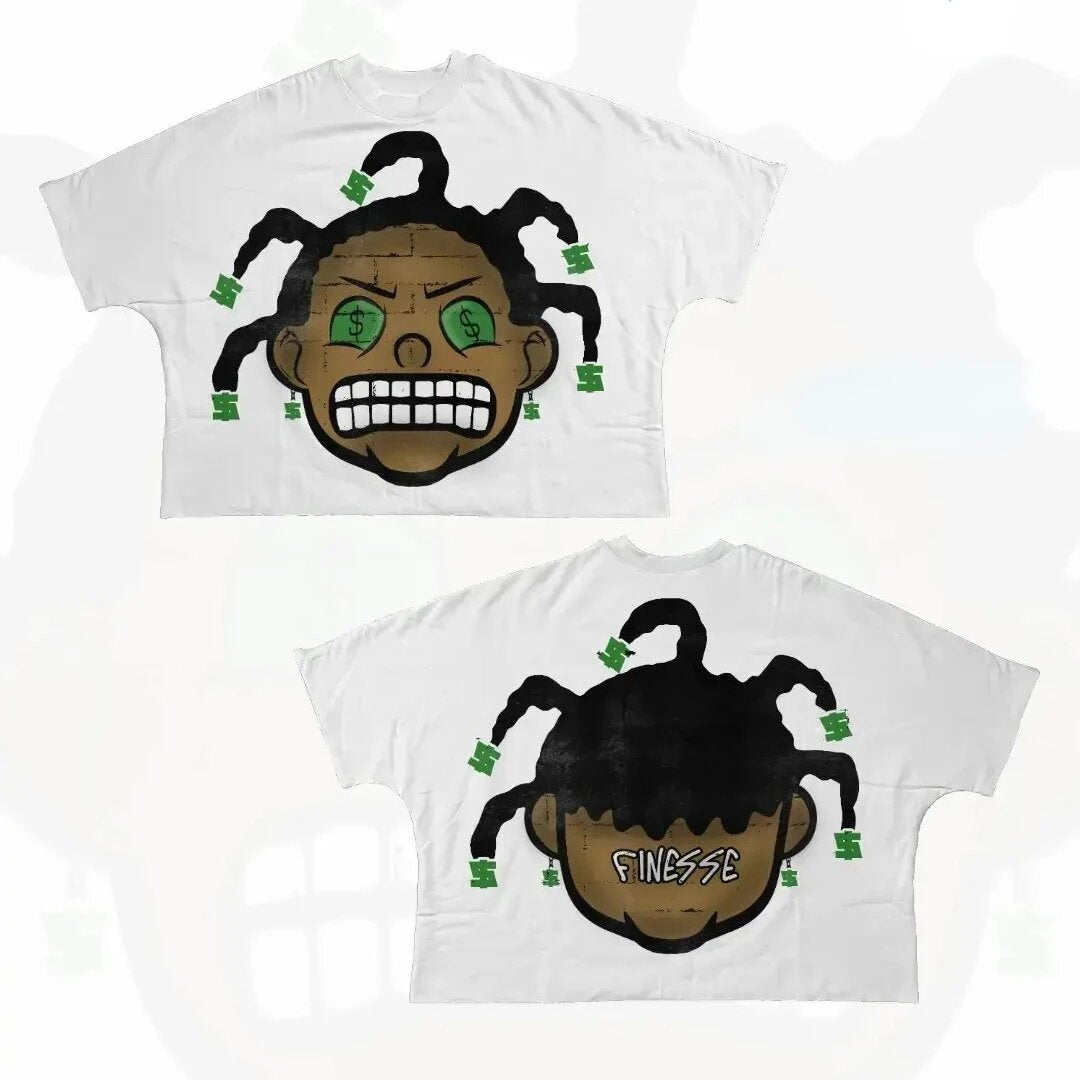 Y2K Punk Cartoon Hip Hop Graphic Unisex Oversized Streetwear Cotton Tee