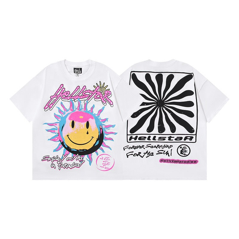 Y2K Hellstar Style Grafik Unisex Oversized Streetwear Baumwoll-T-Shirt