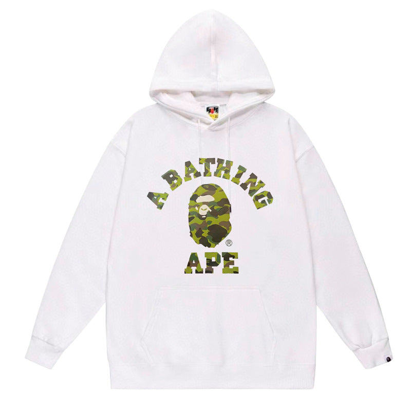 BAPE Ape Head Graphic Hoodie Camo Print Loose Cotton Pullover