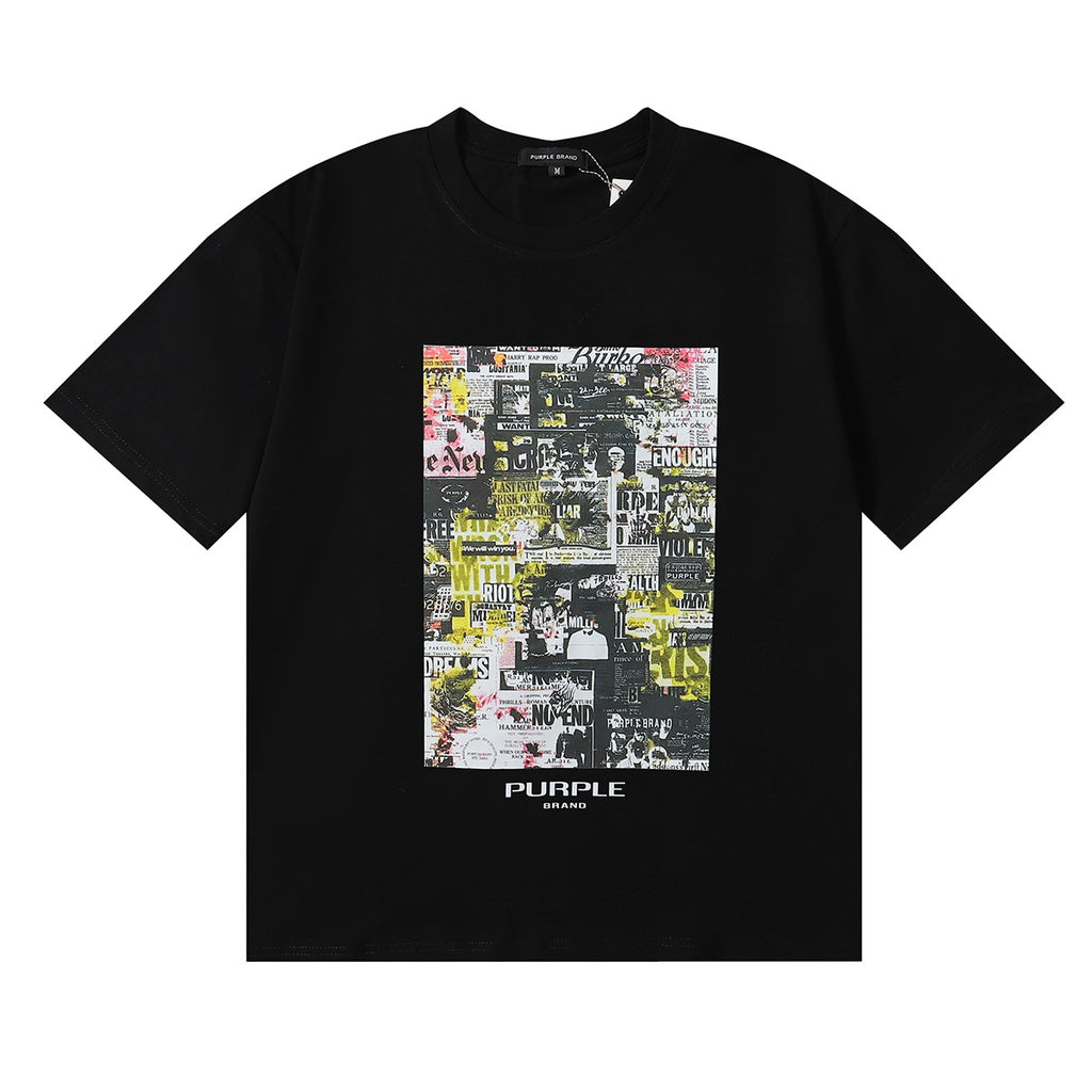 Purple Brand Graphic Tee Loose Unisex Vintage Streetwear T-Shirt
