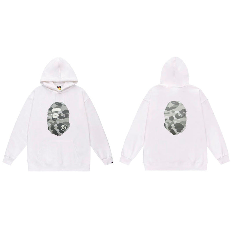 BAPE Ape Head Graphic Hoodie Camo Print Loose Cotton Pullover