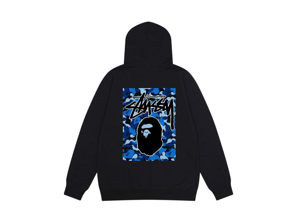 Stussy Zip Up Hoodie Multi Graphic Letter Print Streetwear Jacket