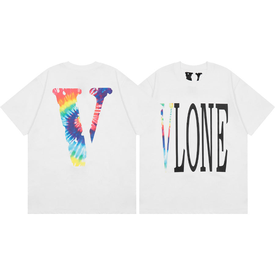 Vlone Big V Letter Graphic Short Sleeve Tee Streetwear Unisex