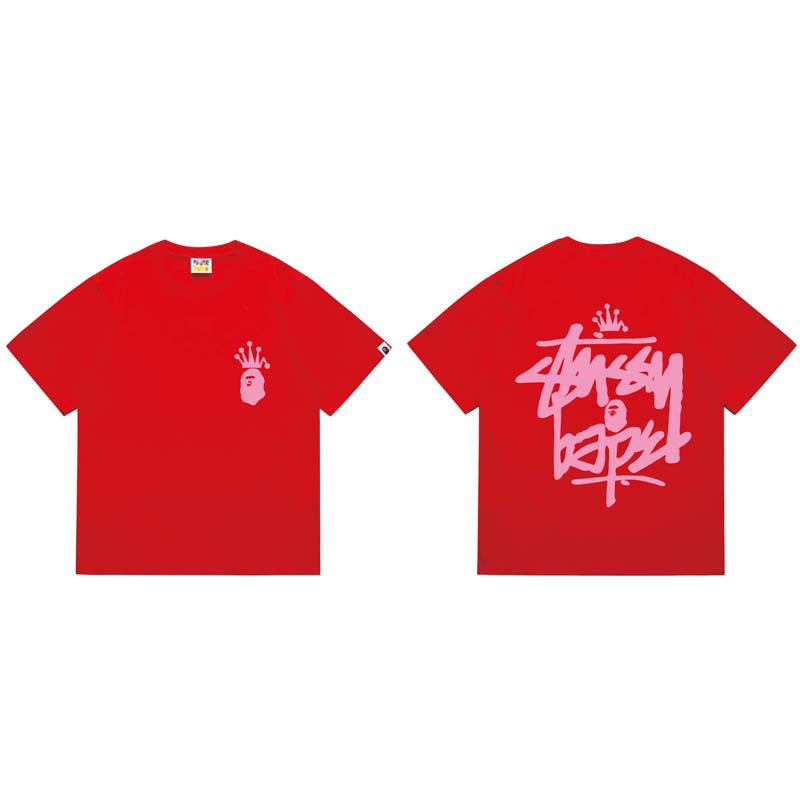 BAPE Ape Head Shark Print Loose Casual Unisex T-Shirt