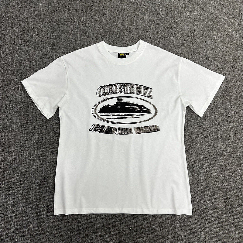 Corteiz Alcatraz Logo Letter Crew Neck Short Sleeve T‑Shirt Unisex