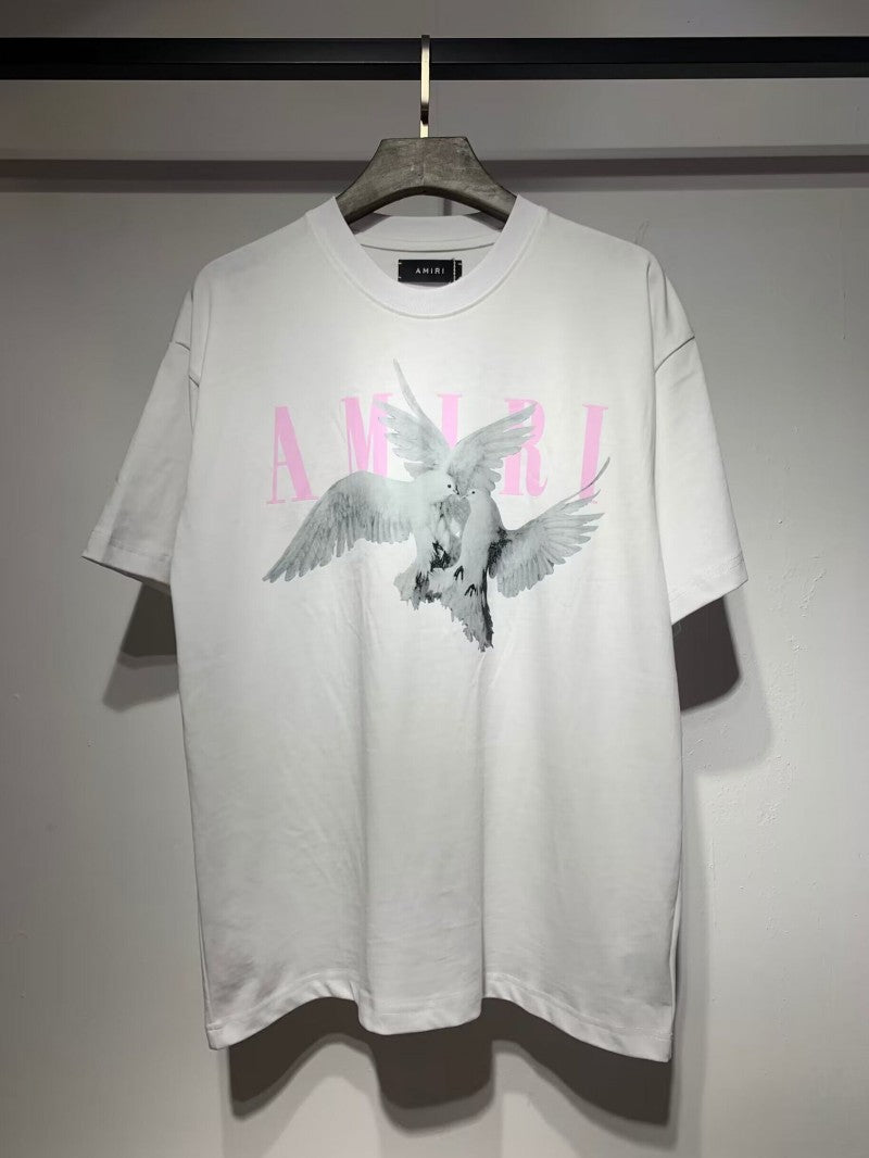 Amiri Multi‑Print Peace Dove Graffiti Oversized Tee Streetwear