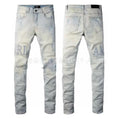 Amiri Letter Embroidery Washed Slim Tapered Denim Jeans Unisex