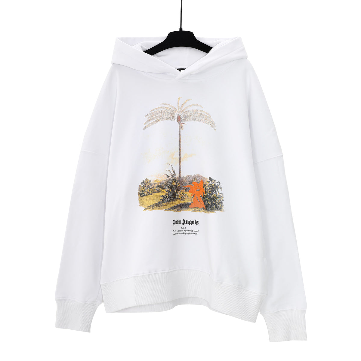 Palm Angels Logo Print Casual Unisex Pullover Hoodie