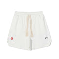 Pique Double Fabric Letter Embroidery Drawstring Casual Shorts
