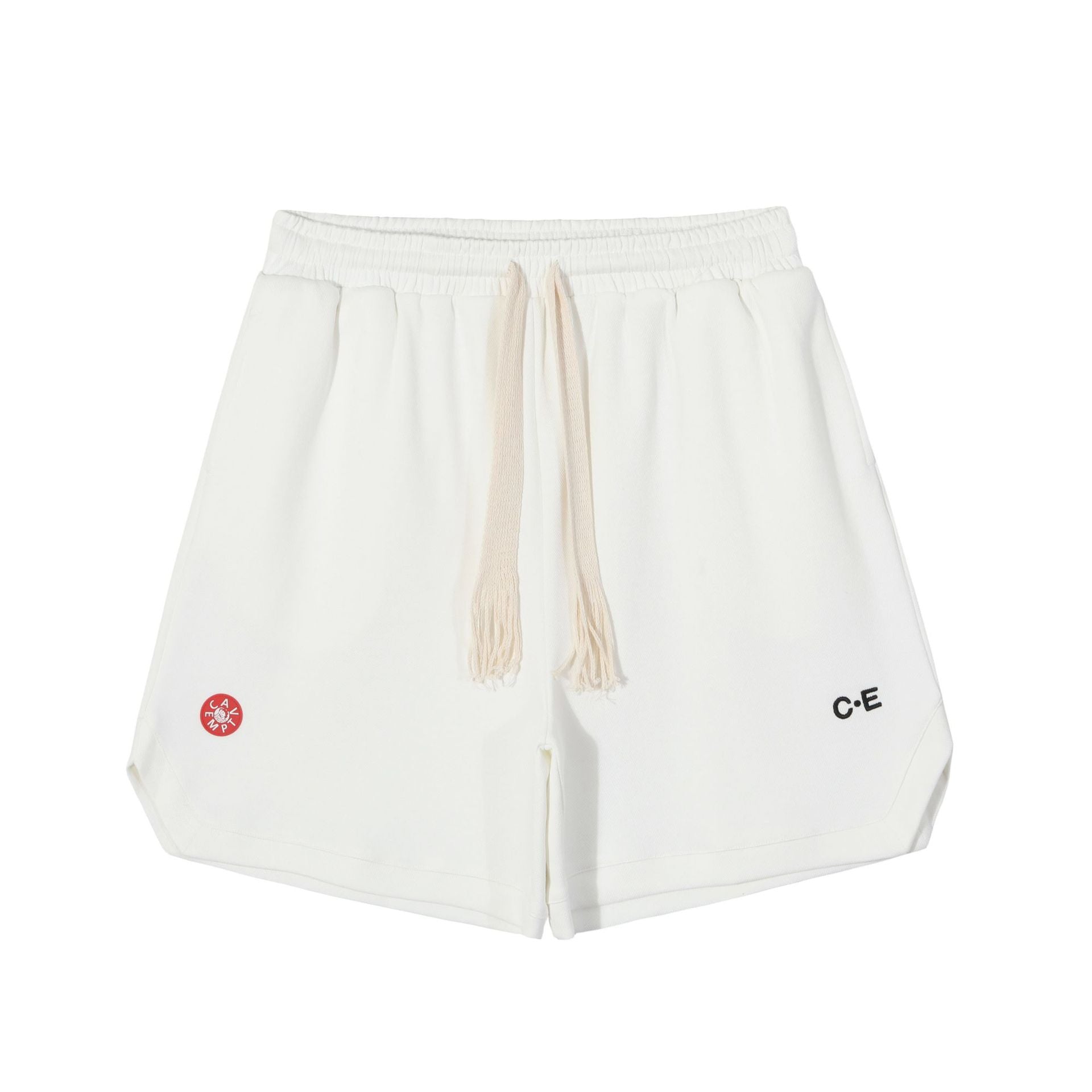 Pique Double Fabric Letter Embroidery Drawstring Casual Shorts