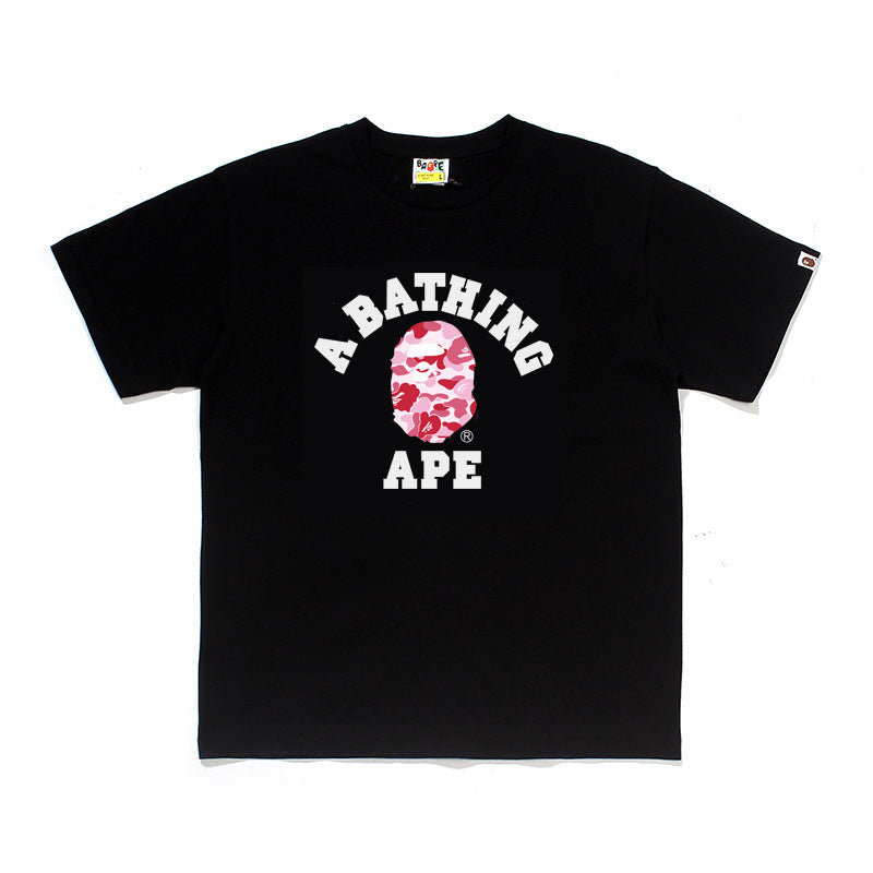 Bape Multi‑Ape‑Head Graphic Oversized Tee Streetwear Unisex