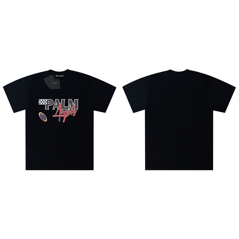 Palm Angels Graphic Print Tee Loose Crew Neck Streetwear T-Shirt