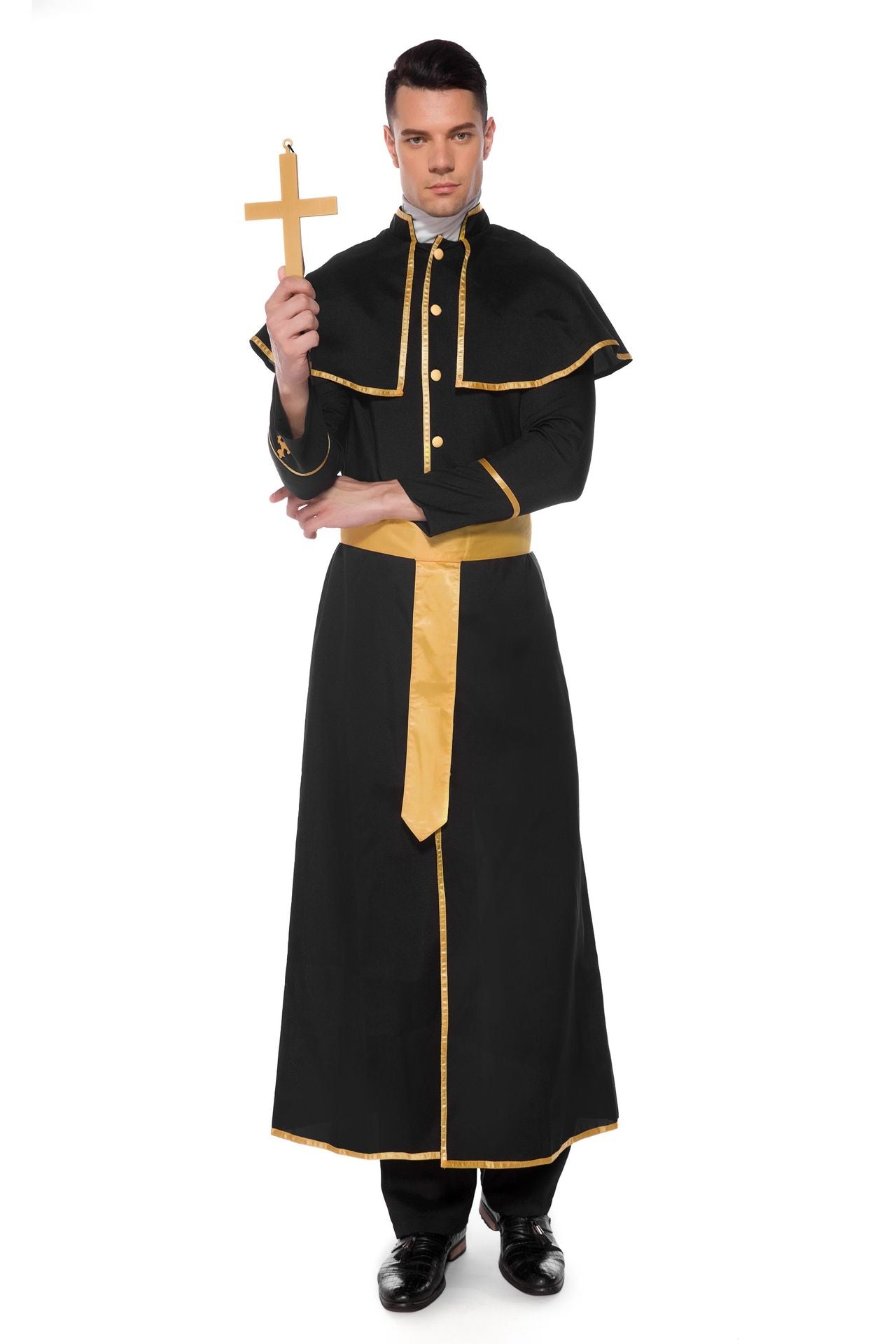 Halloween Men Priest Father Cosplay Religious Robe Carnival Party Sets