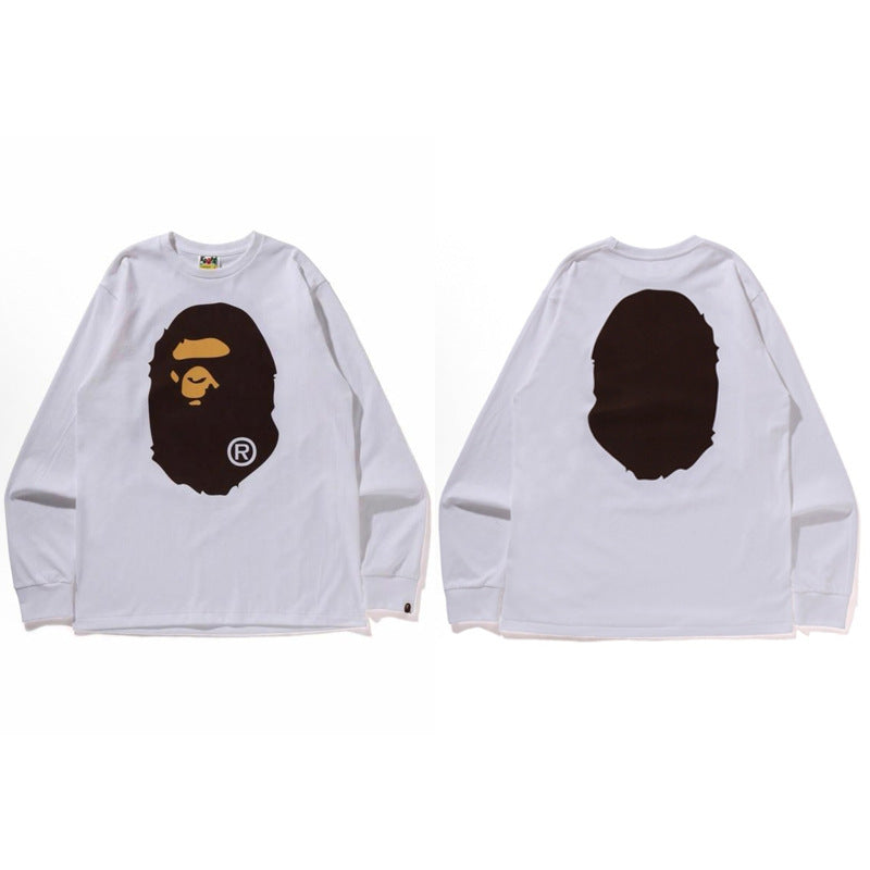 Bape Baby Milo Camo Ape Head Graphic Oversized Long Sleeve Tee Street